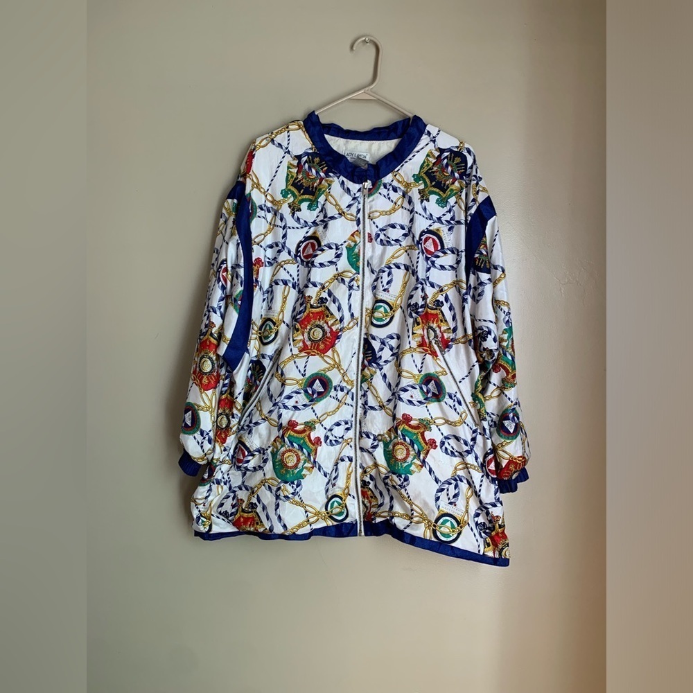 Vintage 80’s Windbreaker, grandma nautical baroque